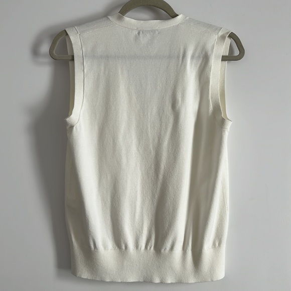 Babaton white cream neutral sweater vest with gold buttons - Picture 7 of 8